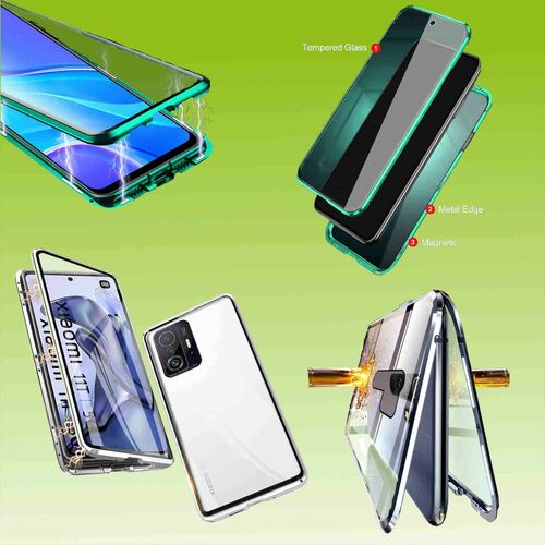 Beidseitiger 360 Grad Magnet / Glas Case Bumper f�r Smartphones Handy Tasche Case H�lle Cover New Style 