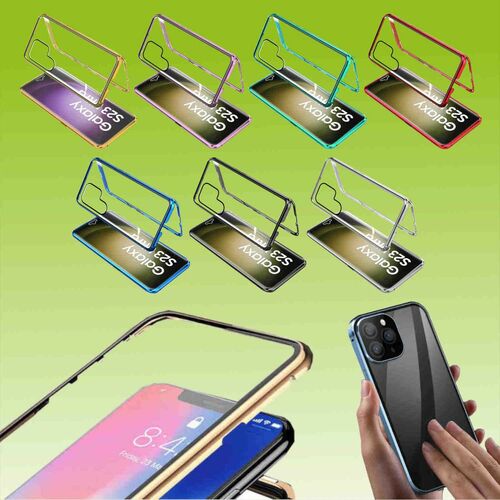 Beidseitiger 360 Grad Magnet / Glas Case Bumper fr Smartphones Handy Tasche Case Hlle Cover New Style
