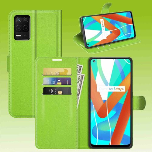 F�r Oppo Realme 8 / 8 Pro Handy Tasche Wallet Premium Schutz H�lle Case Cover Etuis Neu Zubeh�r Gr�n