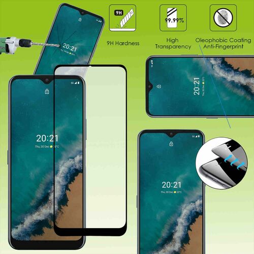 F�r Nokia G50 3D Premium 0,3 mm H9 Hart Glas Schwarz Folie Schutz H�lle Neu
