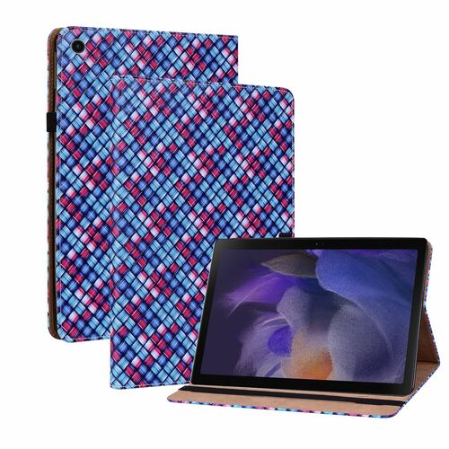 F�r Samsung Galaxy Tab A8 2021 X205 X200 Design Muster Blau Kunstleder H�lle Cover Tablet Tasche Case Neu
