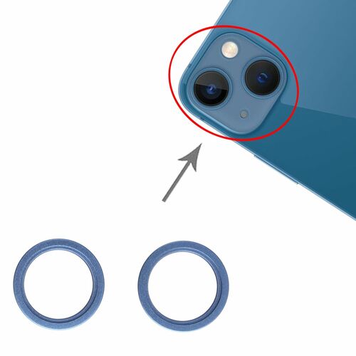 2 Stk Back Kamera Linsen Fassung Schutz f�r Apple iPhone 13 Mini Ersatzteil Blau