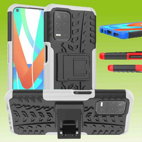 F�r Oppo Realme 8 / 8 Pro Hybrid Case 2teilig Outdoor Wei� Handy Tasche H�lle Cover Schutz