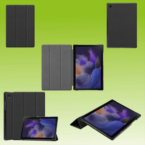 F�r Samsung Galaxy Tab A8 2021 X205 X200 3folt Wake UP Smart Cover Schwarz Tasche Etuis H�lle