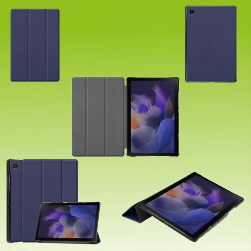 Fr Samsung Galaxy Tab A8 2021 X205 X200 3folt Wake UP Smart Cover Blau Tasche Etuis Hlle