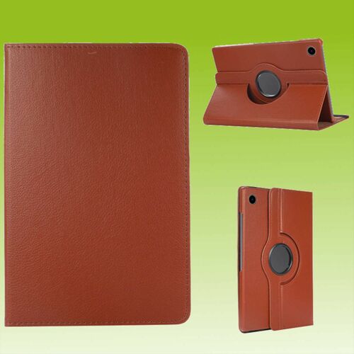 F�r Samsung Galaxy Tab A8 2021 X205 X200 Braun 360 Grad Rotation Kunstleder H�lle Cover Tablet Tasche Case Etuis Neu