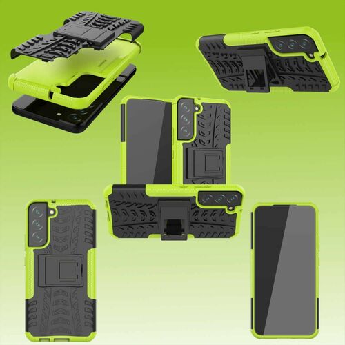 F�r Samsung Galaxy S22 Plus 5G Hybrid Case 2teilig Outdoor Gr�n Tasche H�lle Cover Schutz