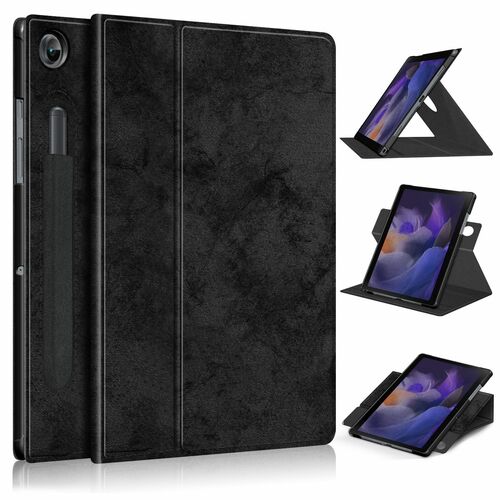 F�r Samsung Galaxy Tab A8 2021 10.5 Zoll SM-X200 360 Grad Rotation + Stift Halterung Tablet Tasche H�lle Case Cover Etui Schutz Schwarz Neu