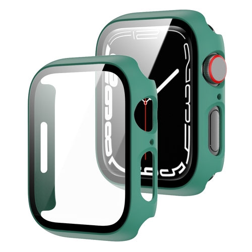 F�r Apple Watch 9 8 7 41mm 2 in 1 Schock TPU Silikon H�lle + Hart Glas
