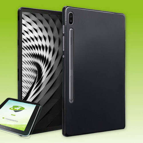 F�r Samsung Galaxy Tab S10 / S9  S8 Ultra Silikon H�lle + H9 Hart Glas