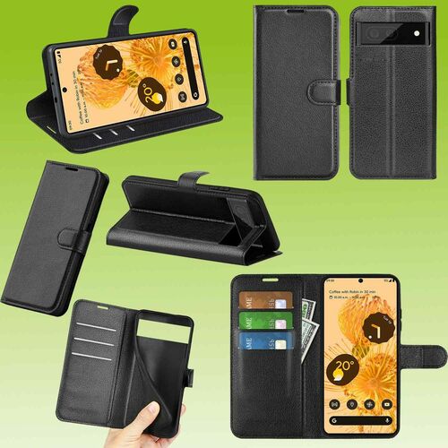 F�r Google Pixel 7 Pro Handy Tasche Wallet Premium Schutz H�lle Case Cover Etuis Neu Zubeh�r Schwarz