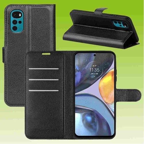 F�r Motorola Moto G22 Handy Tasche Wallet Premium Schutz H�lle Case Cover Etuis Neu Zubeh�r Schwarz