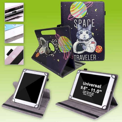 F�r Lenovo M10 Plus 2022 3. Gen 10.6 Zoll 360 Grad Rotation Universell Motiv 19 Tablet Tasche Kunst Leder H�lle Etuis