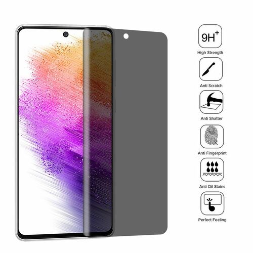 Fr Samsung Galaxy A73 5G 3D LCD Display 0,2 mm H9 Privacy Hart Glas Schwarz Neu