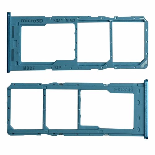 Dual SIM + Micro SD Karten Halter f�r Samsung Galaxy M23 5G GH98-47403C Light Blue / Blau