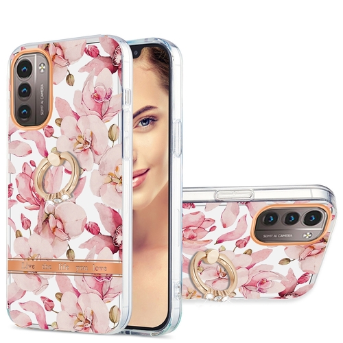 F�r Nokia G21 / G11 Silikon Case TPU mit Ring Flower Motiv 5 Schutz H�lle Cover