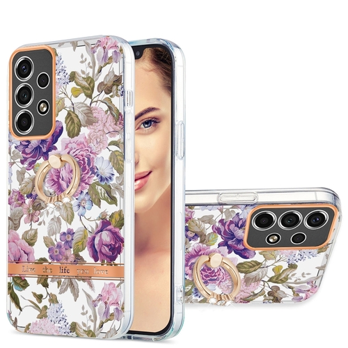 F�r Samsung Galaxy A53 5G Silikon Case TPU mit Ring Flower Motiv 6 Schutz H�lle Cover