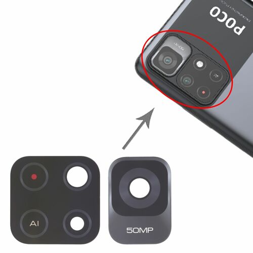 Back R�ck Kamera Linse Cover f�r Xiaomi Poco M4 Pro 5G / Redmi Note 11T 5G Ersatzteil