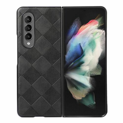 F�r Samsung Galaxy Z Fold4 5G Waben Design Hart Cover Handy Tasche H�lle Etuis Schwarz