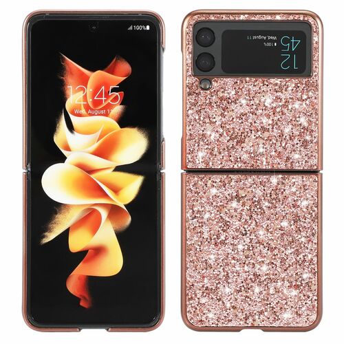 F�r Samsung Galaxy Z Flip4 5G Glitzer Diamant Design Kunststoff TPU Cover Handy Tasche H�lle Etuis Pink