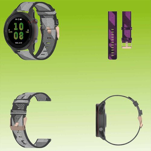 F�r Garmin Forerunner 255 Uhr Watch Nylon Armband Ersatz Sport Arm Band Muster 4