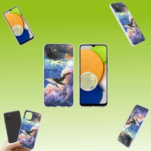 F�r Samsung Galaxy A03 Silikon Handy Tasche Etuis TPU Muster Motiv 5 Schutz H�lle Cover