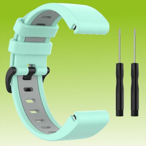 F�r Garmin Fenix 6X / 6X Pro Kunststoff / Silikon Armband-Schutz Watch Uhr Gr�n / Grau Ersatz Arm Band