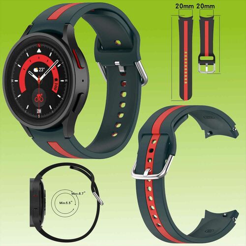 F�r Samsung Galaxy Watch FE 6 5 4 Normal Pro Classic Gr��en Kunststoff Armband 