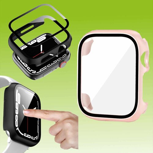F�r Apple Watch Series 9 8 7 45mm / 6 SE 5 4 44mm 2 in 1 H�lle + Glas
