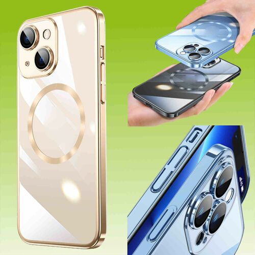 F�r Apple iPhone 13 Electroplating TPU Silikon Etuis Handy H�lle Transparent Gold