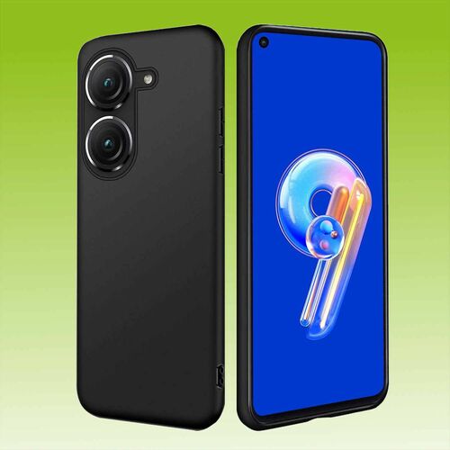 F�r ASUS Zenfone 10 / 9 Silikoncase TPU Schutz Schwarz Handy Tasche H�lle Cover Etui Zubeh�r Neu