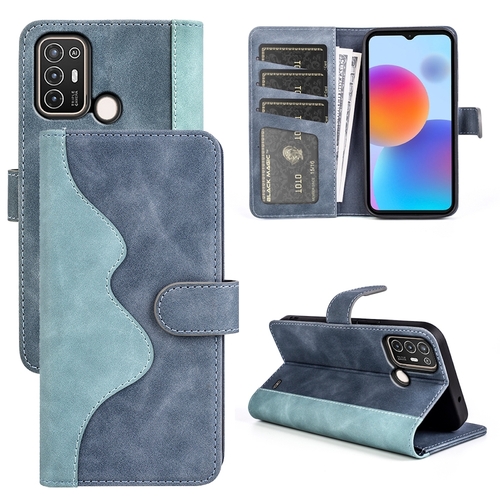 F�r ZTE Blade A52 Design Handy Tasche Wallet Premium Blau Schutz H�lle Case Cover Etuis Neu Zubeh�r