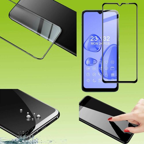 F�r Xiaomi Redmi 10C 2x 3D Premium 0,3 mm H9 Hart Glas Schwarz Folie Schutz H�lle Neu