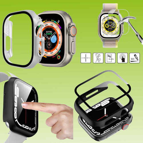F�r Apple Watch Ultra 1 + 2 49mm Watch H�lle Cover Case + H9 Hart Glas