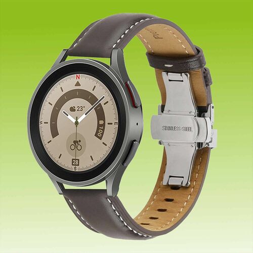 F�r Samsung Galaxy Watch FE 6 5 4 Normal Pro Classic Gr��en Kunstleder Armband 