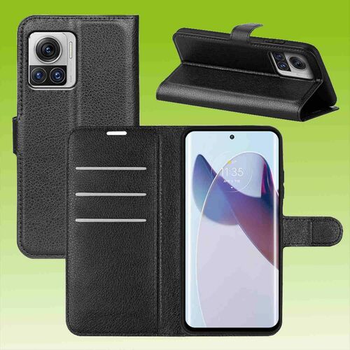 F�r Motorola Edge 30 Ultra Handy Tasche Wallet Premium Schutz H�lle Case Cover Etuis Neu Zubeh�r Schwarz
