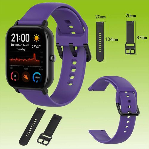 F�r Amazfit GTS4 Mini / GTR Mini Uhr Kunststoff / Silikon Armband Gr��e S Frauen Ersatz Arm Band Lila