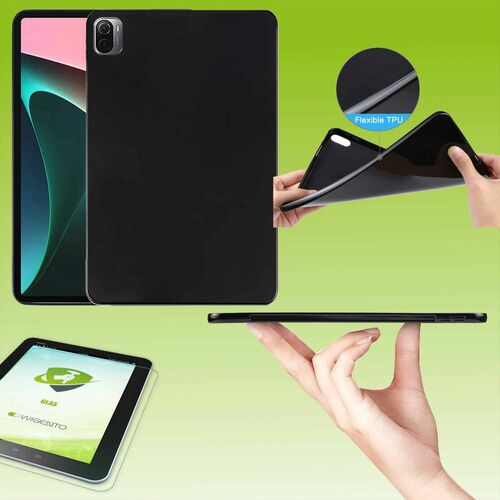 F�r Xiaomi Redmi Pad 10.6 Zoll Schwarz H�lle Tablet Tasche Cover + H9 Hart Glas