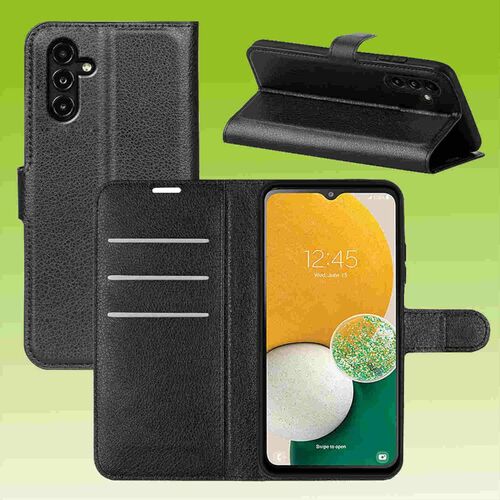 F�r Samsung Galaxy A14 5G / 4G Handy Tasche Wallet Premium Schutz H�lle Case Cover Etuis Neu Zubeh�r Schwarz