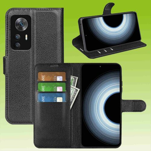 F�r Xiaomi 12T / 12T Pro Handy Tasche Wallet Premium Schutz H�lle Case Cover Etuis Neu Zubeh�r Schwarz