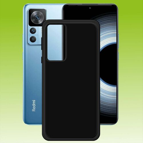 F�r Xiaomi 12T / 12T Pro Silikoncase TPU Schutz Schwarz Handy Tasche H�lle Cover Etui Zubeh�r Neu