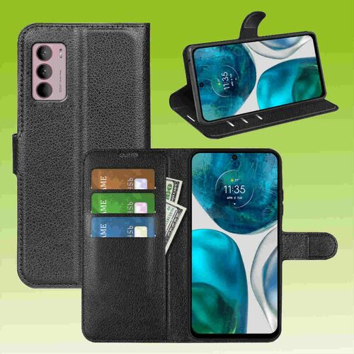 F�r Motorola Moto G42 Handy Tasche Wallet Premium Schutz H�lle Case Cover Etuis Neu Zubeh�r Schwarz