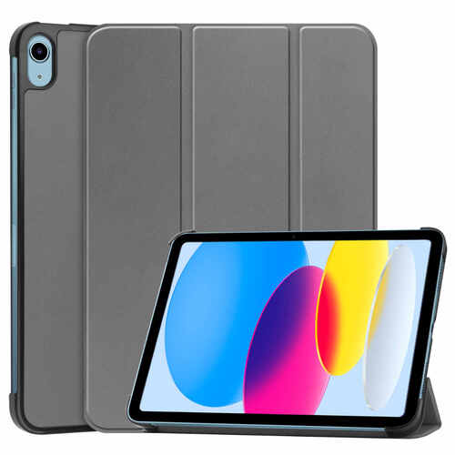 F�r Apple iPad 11. Gen A16 2025 / 10.9 2022 3folt Wake UP Smart Cover Grau Tasche