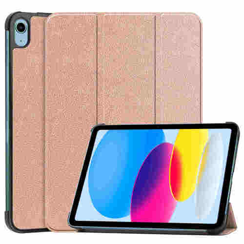 F�r Apple iPad 11. Gen A16 2025 / 10.9 2022 3folt Wake UP Smart Cover Rose Gold Tasche