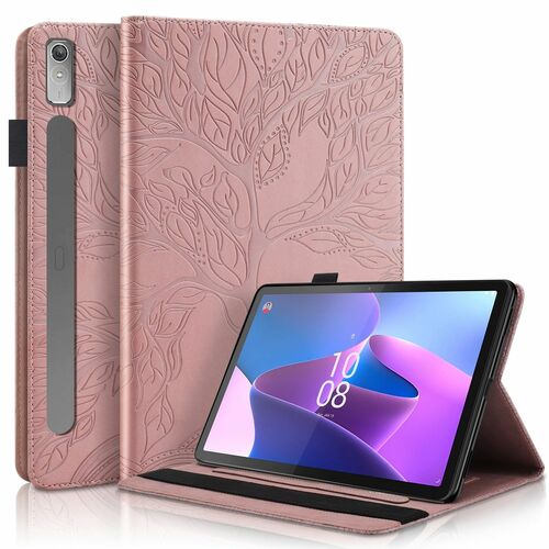 F�r Lenovo Tab P11 Pro 2. Gen 11.2 Zoll Baum Muster Pink Kunstleder H�lle Cover Tablet Tasche Case Neu