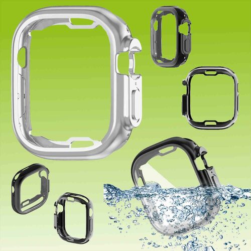 F�r Apple Watch Ultra 1 + 2 49mm 2 in 1 H�lle TPU Cover + PET Folie