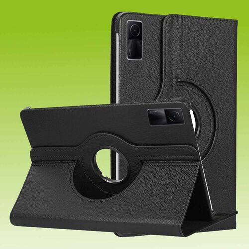 F�r Xiaomi Redmi Pad 10.6 Zoll Schwarz 360 Grad Rotation Kunstleder H�lle Cover Tablet Tasche Case Etuis Neu