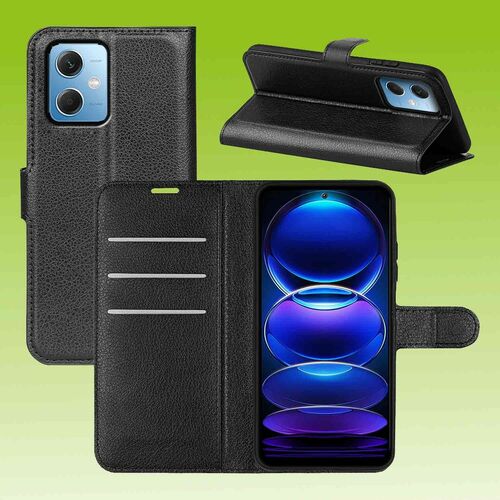 F�r Xiaomi Poco X5 5G / Xiaomi Redmi Note 12 5G Handy Tasche Wallet Premium Schutz H�lle Case Cover Etuis Neu Zubeh�r Schwarz
