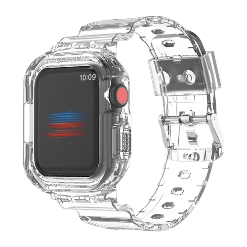 F�r Apple Watch Ultra 1 + 2 49mm Armband mit Geh�useSchutz Transparent