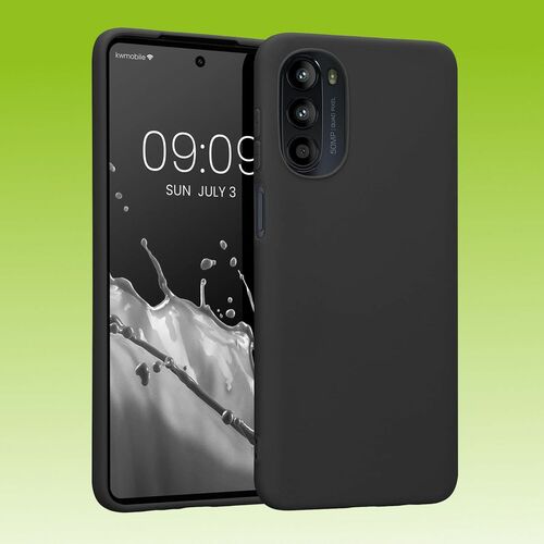 F�r Motorola Moto G52 Silikoncase TPU Schutz Schwarz Handy Tasche H�lle Cover Etui Zubeh�r Neu